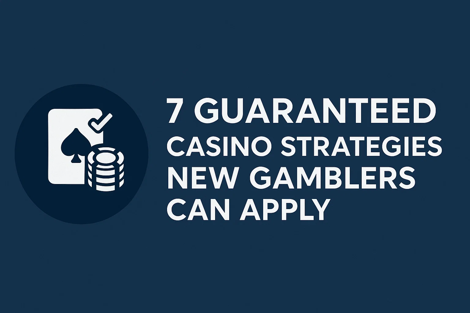 7 Guaranteed Casino Strategies New Gamblers Can Apply